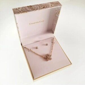 Charter Club Gold-Tone Pave Paw Pendant Necklace & Earrings Set